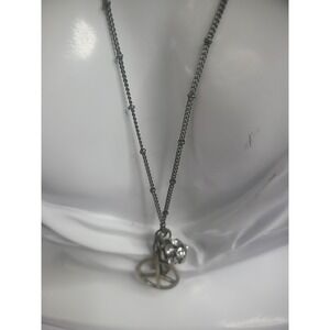 Vintage Volcom Silver Tone Chain Charm Ball Peace Sign Leaf Jewelry Costume